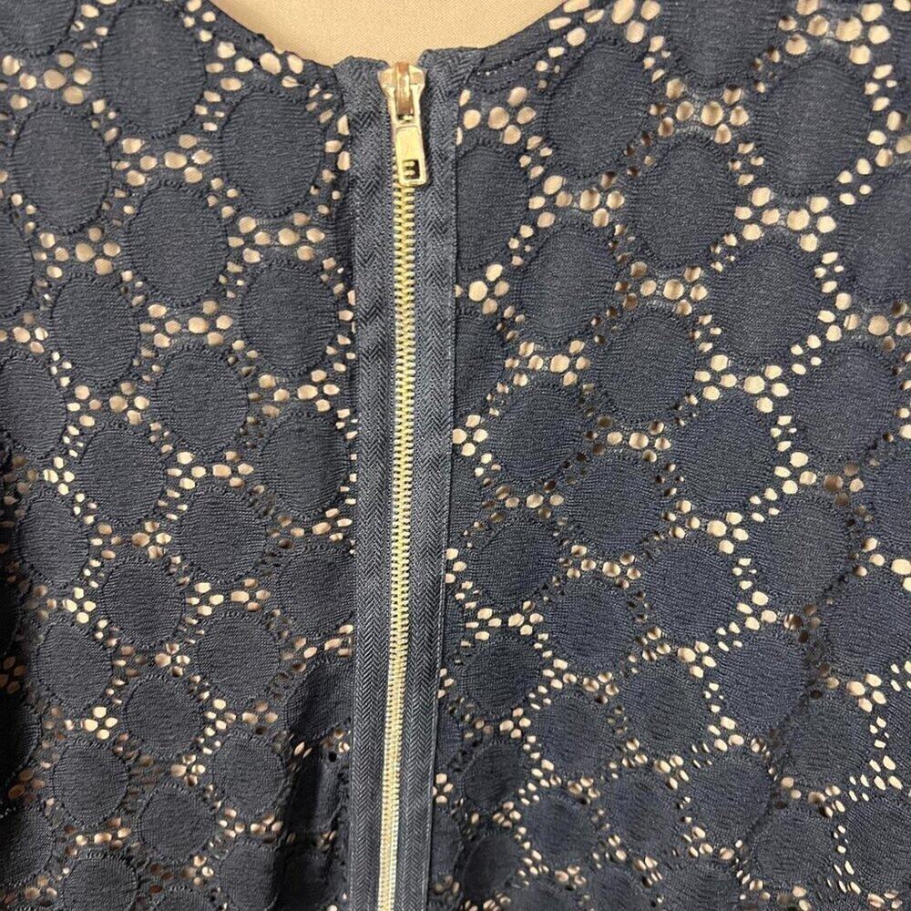 RN Studio by Ronni Nicole Black Lace Overlay Dress Nude Lining Scalloped 14P - Picture 7 of 8
